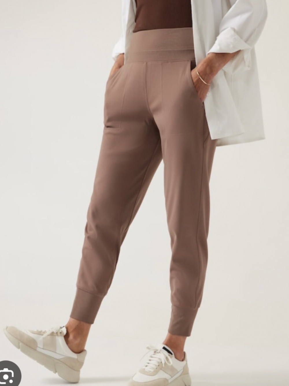 NWT Athleta Venice Jogger Rustic Beige Light Brown Pull On Pant Size XL